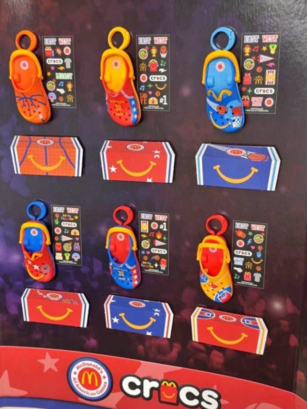 CROCS Mini Clog Keychains in Red, Orange, Blue
